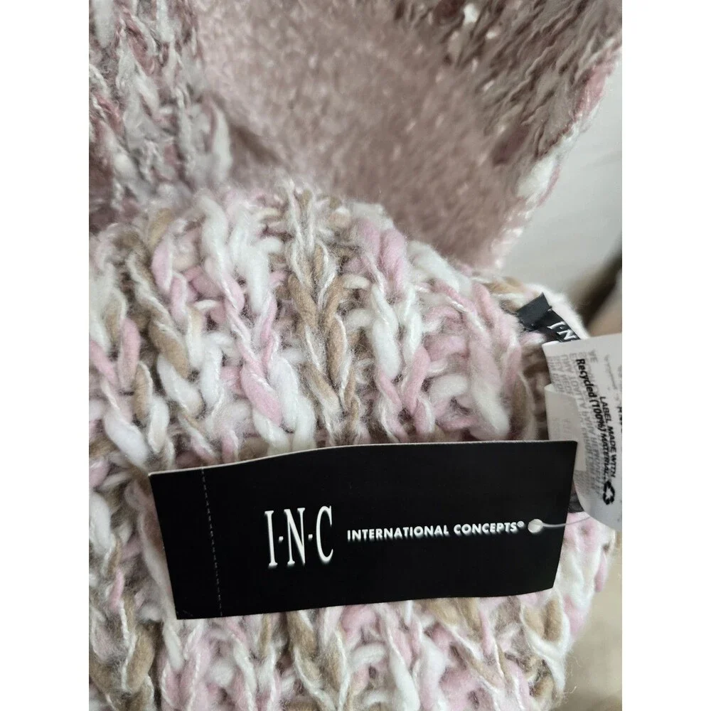 INC Women's Multicolor Knit Rectangle Scarf, 80” X 9” Stretch Fabric